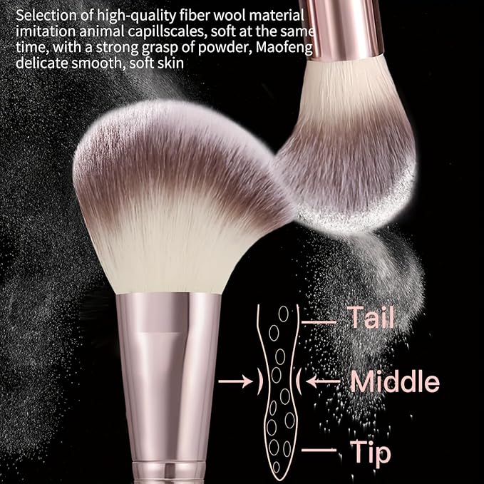 Brown Makeup Brushes Set Professional 66Pcs with Case Premium Synthetic for Foundation Concealer Blush Eyeshadow Powder Contour Makeup Brush Kit Face Eye Make up Brushes & Tools