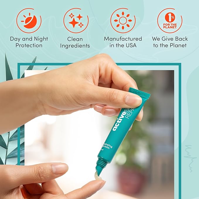 Active Skin Repair Hydrating Lip Balm for Dry Lips, Long-Lasting Moisturizing Lip Balm with Hyaluronic Acid, Peptides, and Ceramides, 10 ml.