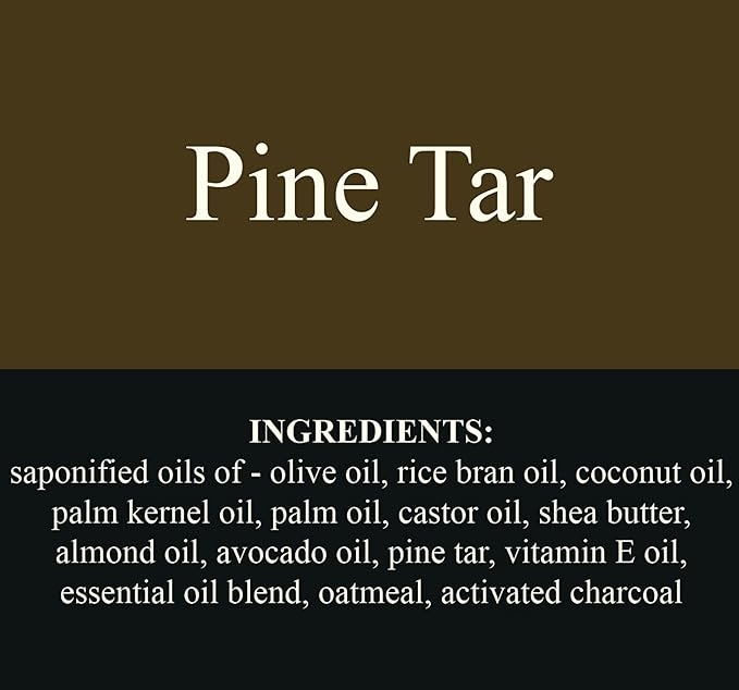 Traverse Bay Bath and Body Pine Tar Natural Soap, Essential Oil, Smokey Pine Orange Peppermint Scent, for Dry Skin and Psoriasis, 2 Bars, 11+ oz
