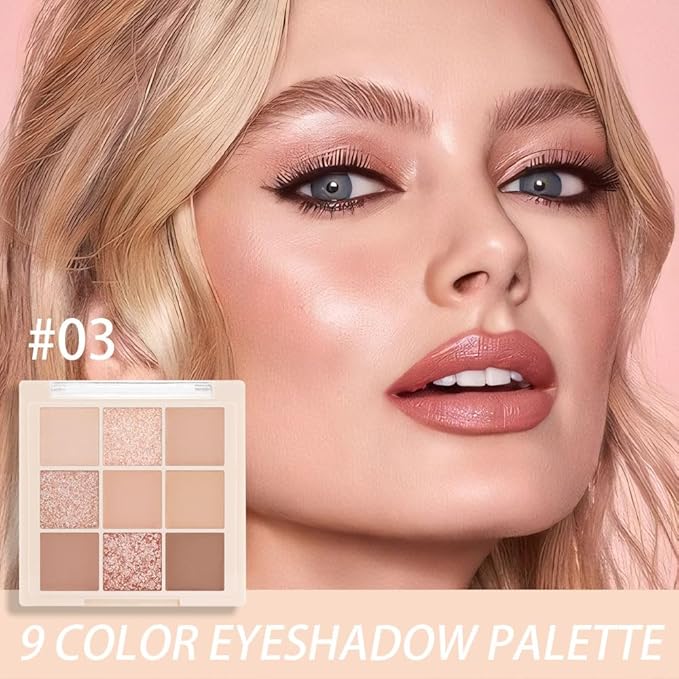 AMY'S DIARY Nude Pink Beige Eyeshadow Palette,Natural Eye Shadow Make Up Pallets for Women,Neutral Small Cream Light Colors Eyeshadow Palette Long Lasting Naturing-Looking,Vegan