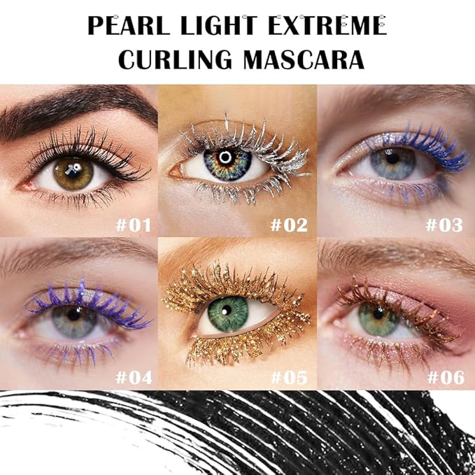 Rose Gold glitter Mascara – Lengthening & Volumizing Formula – Smudge-Proof, Waterproof & Long Lasting Colored Mascara for Creative Makeup Styles