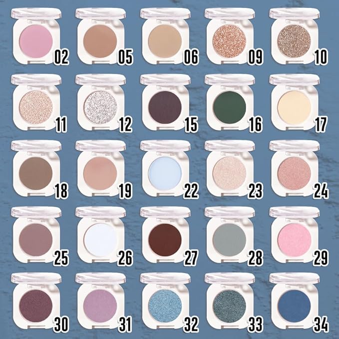 Single Matte Eye Shadow Palette Makeup, Blue Matte Eyeshadow for Women, Monochrome Eye Shadow Makeup, Pigmented Waterproof Sombras Para Ojos, Vegan, Talc, Paraben & Cruelty Free, 34