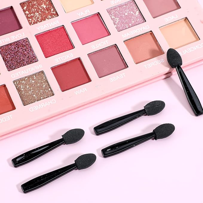 Eyeshadow Applicators, 100 Pack Disposable Eyeshadow Brush Set Mini Dual Sides Eye Shadow Brushes Portable Travel Eye Shadow Applicator Sticks Multipurpose Lips Eye Makeup Brushes for Women