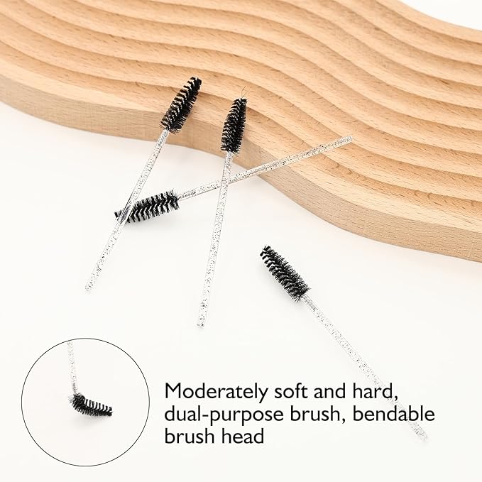 300 PCS Disposable Mascara Wands, Blue Lash Tapes, Lash Spoolies For Eye Lash Extension, Eyebrow Comb, Lash Applicator Tool, Pink & Black & White Mascara Brush
