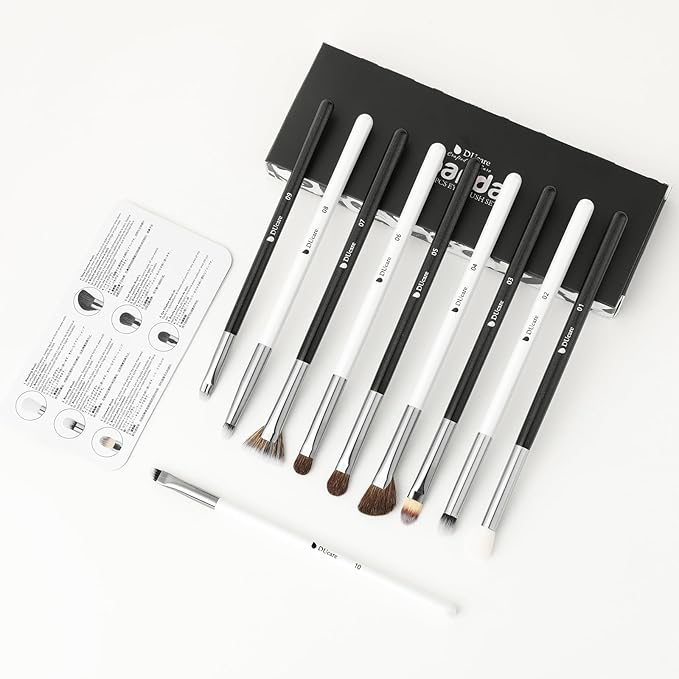 DUcare Eyeshadow Brushes Set 10pcs Eye Makeup Brushes Professional Eyeshadow Brush Set Travel Concealer Eyebrow Eyelash Eye Liners Blending