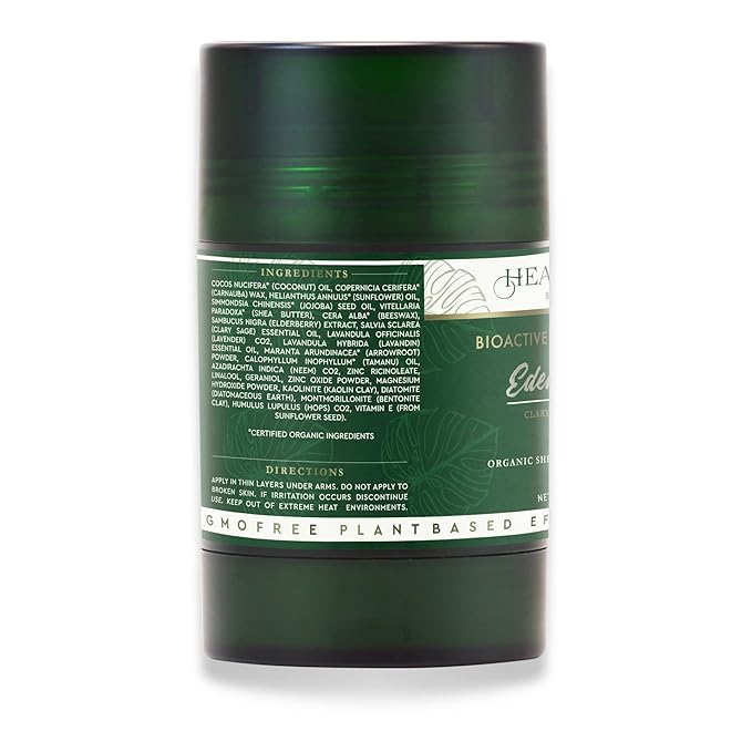 Natural Deodorant | Bioactive | Aluminum & Baking Soda Free | 24HR Protection | Men & Women | Eden's Garden Scent - Clary Sage & Lavender