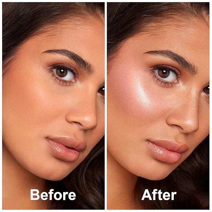 Mineral Powder Blush, SPF 35, Talc-Free Lightweight Loose Powder for a Natural Glow & Shimmer Finish - Medium Coverage, Skin-improving (#07 Shine Rose Blush Makeup)