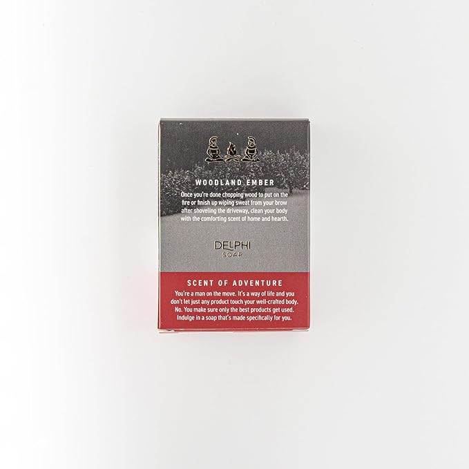 DELPHI Soap Men's Natural 5 oz Moisturizing Bar Soap Made from Natural Oils - Campfire Collection - Exfoliating - Woodland Ember, Rustic Retreat and Twilight Mist 3 Bundle