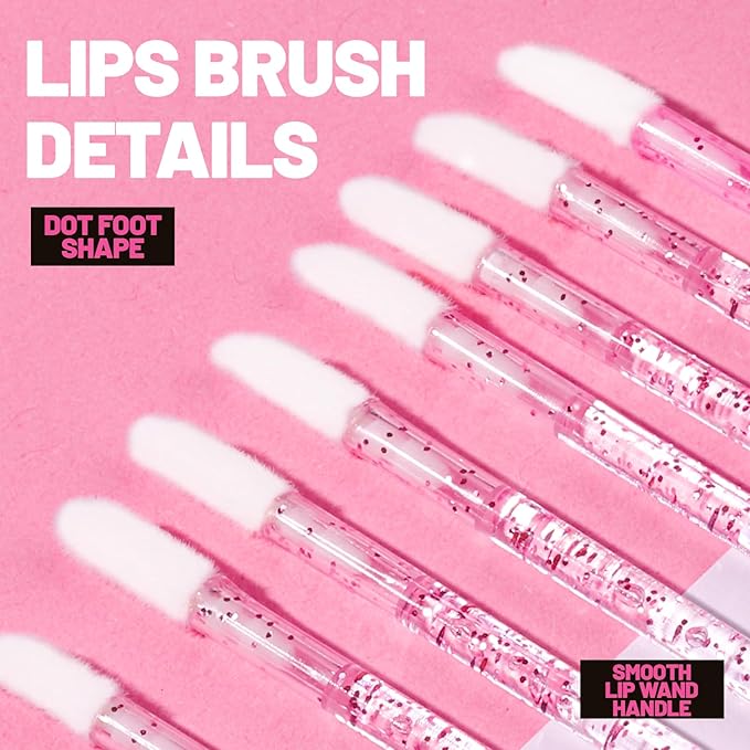 Teenitor 200pcs Mascara Wands and Lip Applicators Disposable, 100pcs Disposable Mascara Wands, 100pcs Lip Applicators Pink