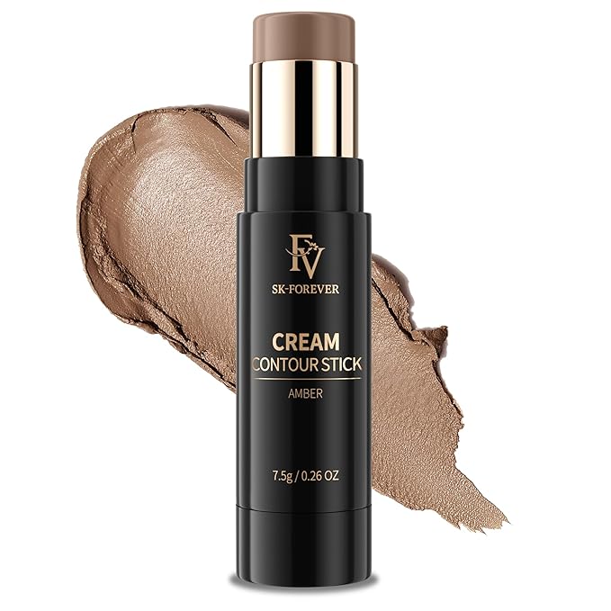FV Cool Toned Contour Stick, Blendable & Smooth, Natural Finish, Waterproof & Long Lasting Face Shaping Makeup for Beginners, For Fair/Light Skin Tones, Cruelty-free, 01 Amber