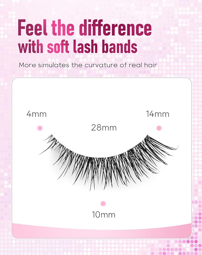 Frihappy Short Natural Lashes Wispy Natural Looking False Eyelashes HA-56