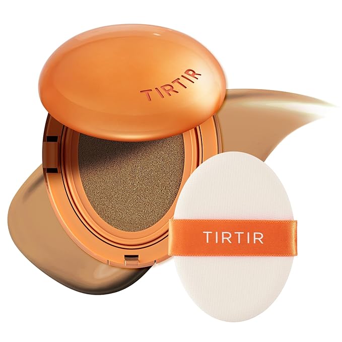 TIRTIR Mask Fit Ai Filter Cushion Foundation | AI-Like Semi-Matte Finish - Up to 72-Hour Medium to Full Coverage Korean Make up Beauty, #34W Toffee, 0.63 oz