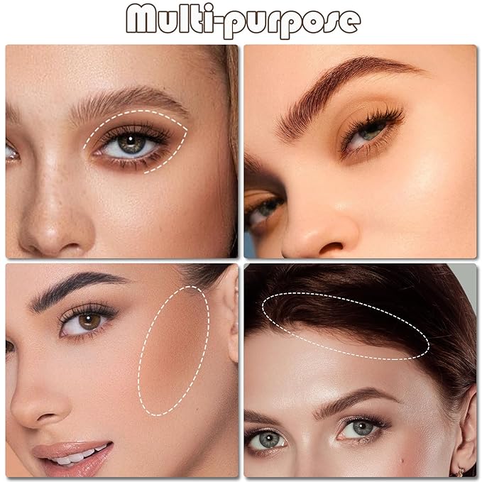 3-Color Eyebrow Powder Palette, Brow Powder Filler Kit With Brow Brush, Waterproof Neutral Eye Makeup for Women, Smudge-proof