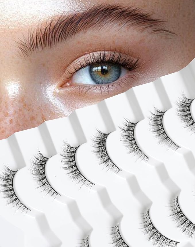 Frihappy Short Lashes Natural Eyelashes Wispy Lashes Natural Look Fake Lashes Small Lashes False Eyelashes 3/4 Lashes FRH-50