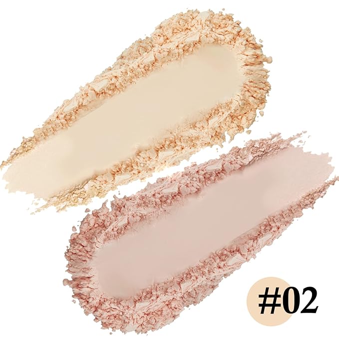 Boobeen 2 Layers Setting Powder - Matte Finishing Face Powder Compact - Light Shade - Long-Lasting Oil Control