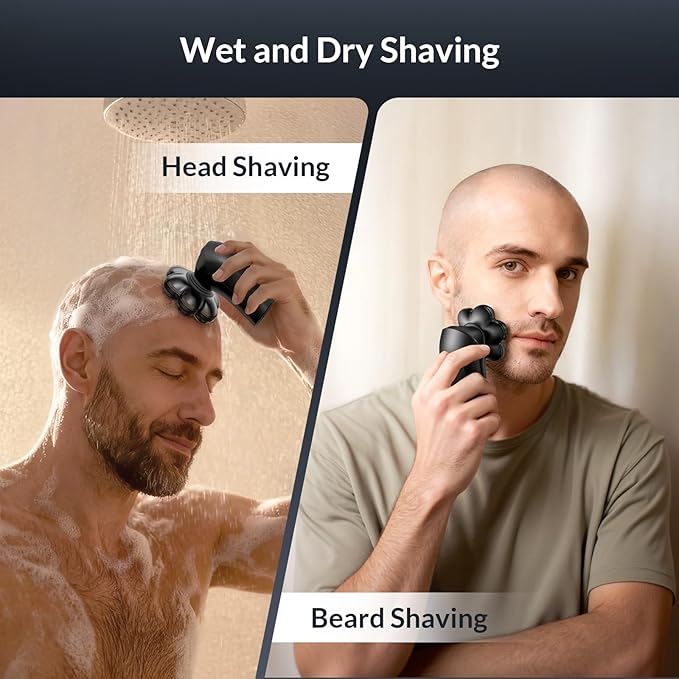 Head Shavers for Bald Men - 7D Arc Electric Razor with Magnetic Detachable Head, Waterproof Wet Dry 5-in-1 Electric Shaving & Grooming Kit, LED Display Rechargeable Head & Body Hair Shaver