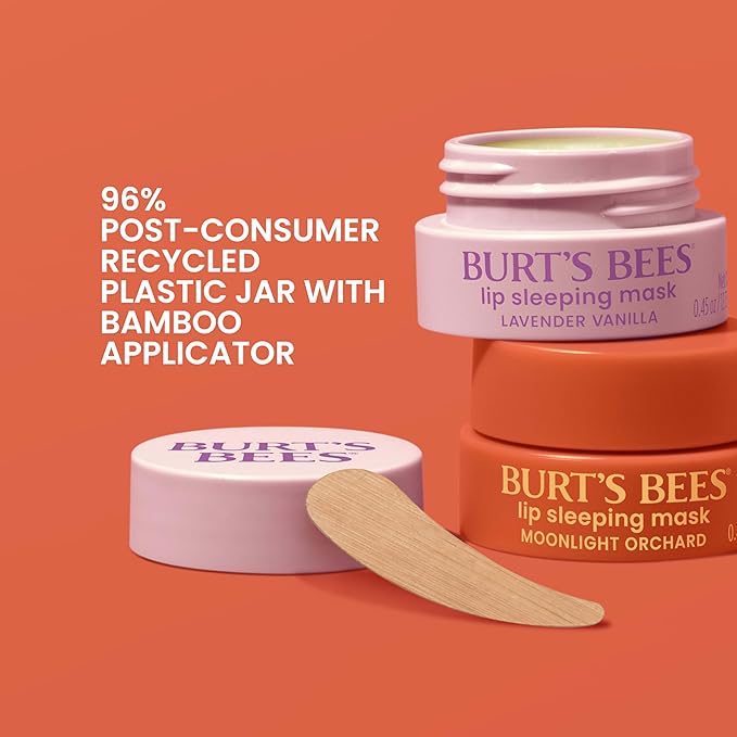 Burt’s Bees Back To School Dorm Essentials, Moonlight Orchard Lip Sleeping Mask, With Hyaluronic Acid and Squalane Moisturizer To Instantly Hydrate Lips, Overnight Lip Mask, Lip Treatment, 0.45 oz.