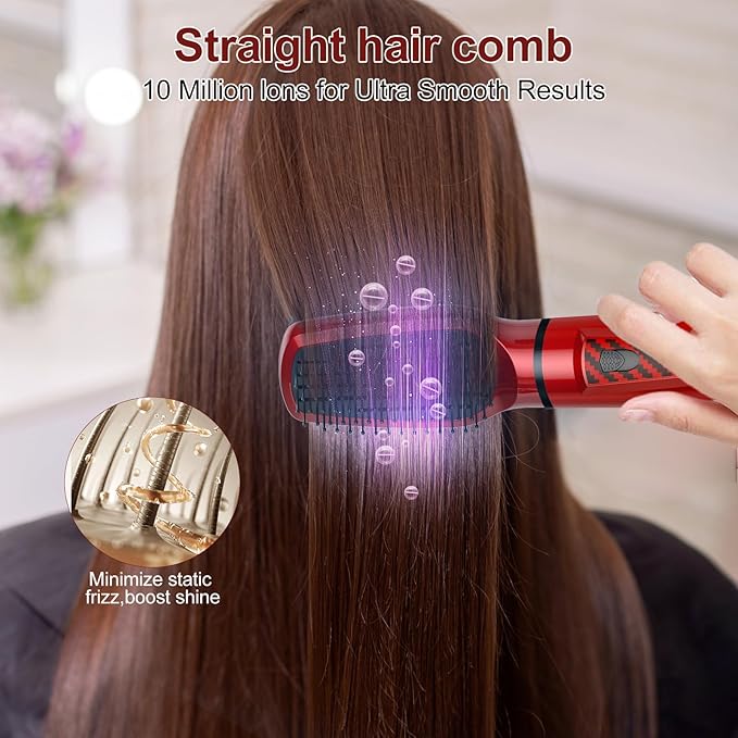5 in 1 Blow Dryer Brush - Hair Dryer Brush & Air Curling Wrap Styler with Negative Ion Technology, Hot Air Styler for Drying, Curling, Straightening, at Home Styling Gifts for Women