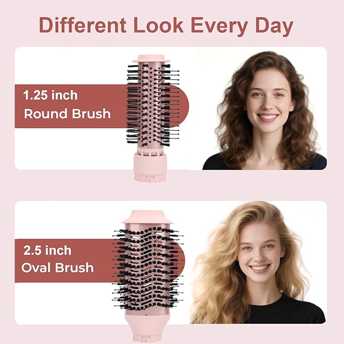 Hair Blow Dryer & 6-in-1 Air Styler, Powerful Fast Drying with Multiple Attachments for Drying, Volumizing, Curling, Straightening and Styling, with Leather Travel Pouch, US Plug 110 Volt
