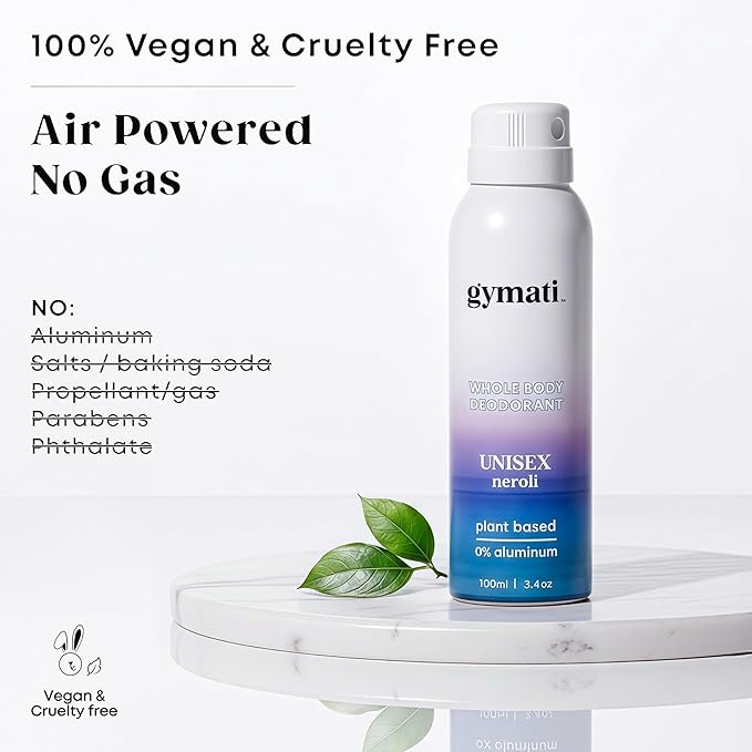 Gymati Natural Deodorant Body Spray Aluminum Free For Men & Women