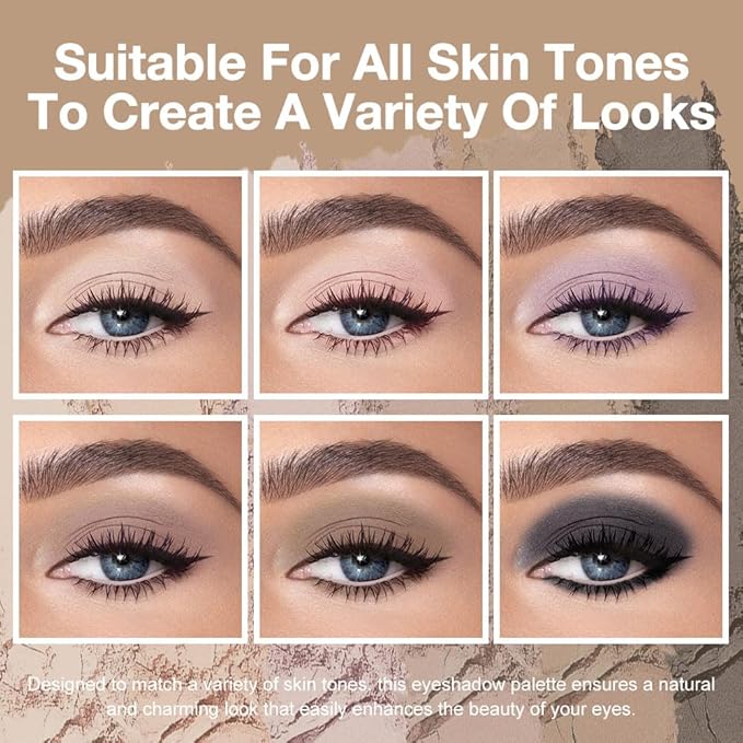 6 Colors Mini Dark Nude Brown Eye Shadow Palette Makeup for Older Women, Neutral Matte Shimmer Eyeshadow Palette Highly Pigmented Waterproof, paleta de sombras de ojos, Vegan & Cruelty-free, 05