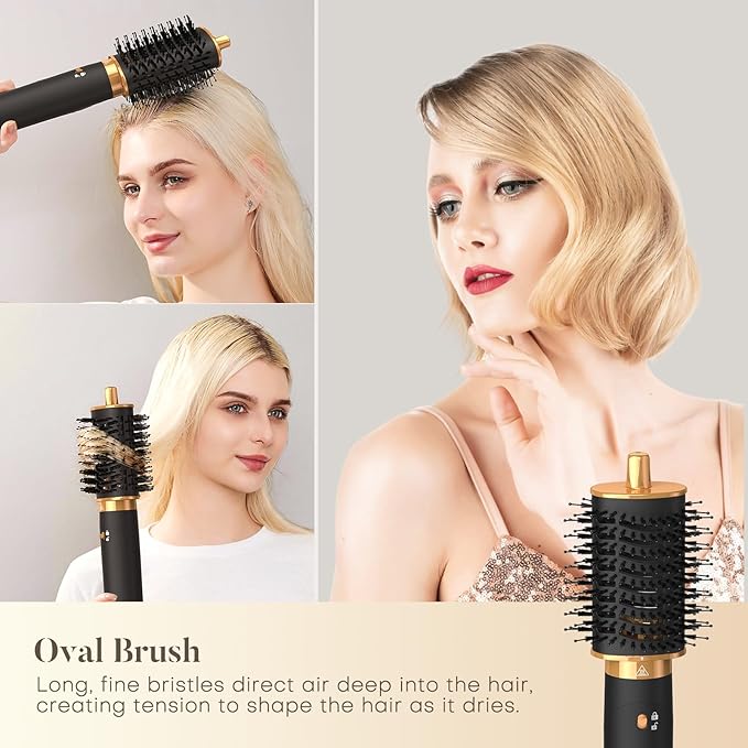 Air Styler 5 in 1, Auto-Wrap Curler, Cushion Massager, Oval Brush, Diffuser, Nozzle Attachment Hair Dryer Brush & Multi-Styler with 110,000 RPM High-Speed Powerful Motor