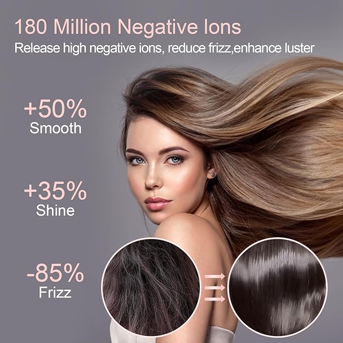 Hair Dryer Brush 5 in 1, Hair Styler, 110,000 RPM High-Speed Negative Ionic Hair Dryer Fast Drying, Professional Multi Blow Dryer Brush for Curling Volumizing Straightening Styling, Gift for Christmas