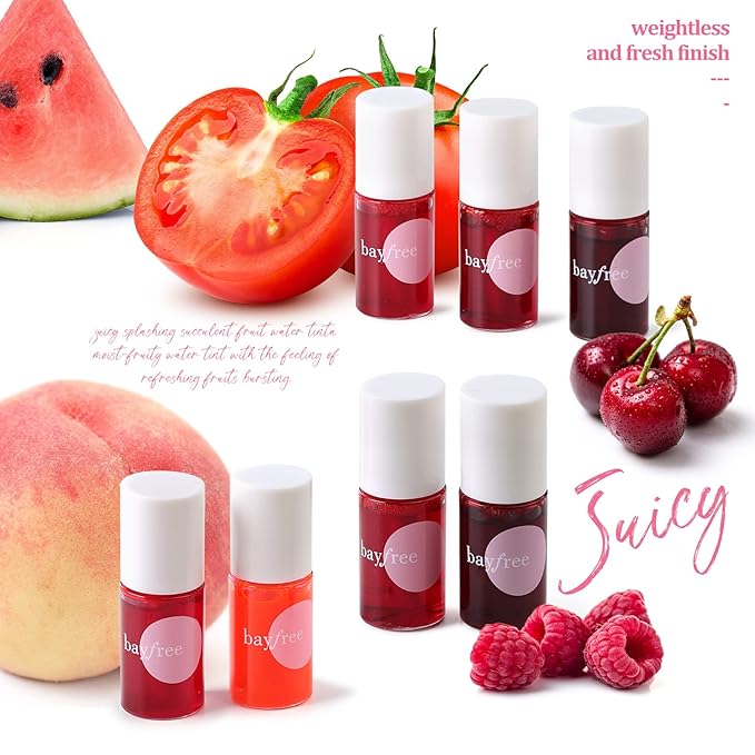 Lip Tint Stain Set, Korean Water Tint Lightweight Non-sticky, Waterproof Long Lasting Liquid Blush & Lip Stain, Transfer-Proof, Matte Finish Lip Color Makeup (juicy)