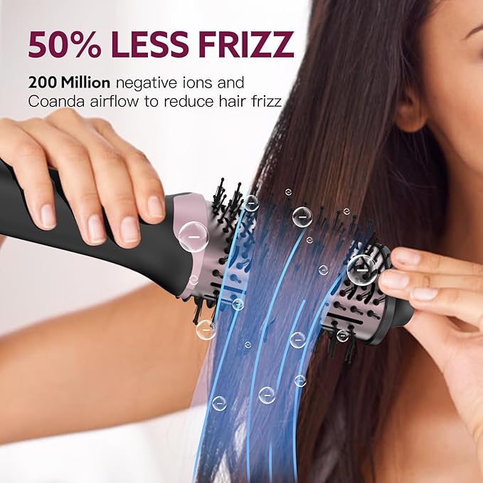 Blow Dryer Brush Hair Dryer | One-Step Hot Air Brush with Oval Volumizer High-Speed Hair Styler with Negative Ions for Drying & Smoothing & Volumizing for All Hair Types 110000 RPM