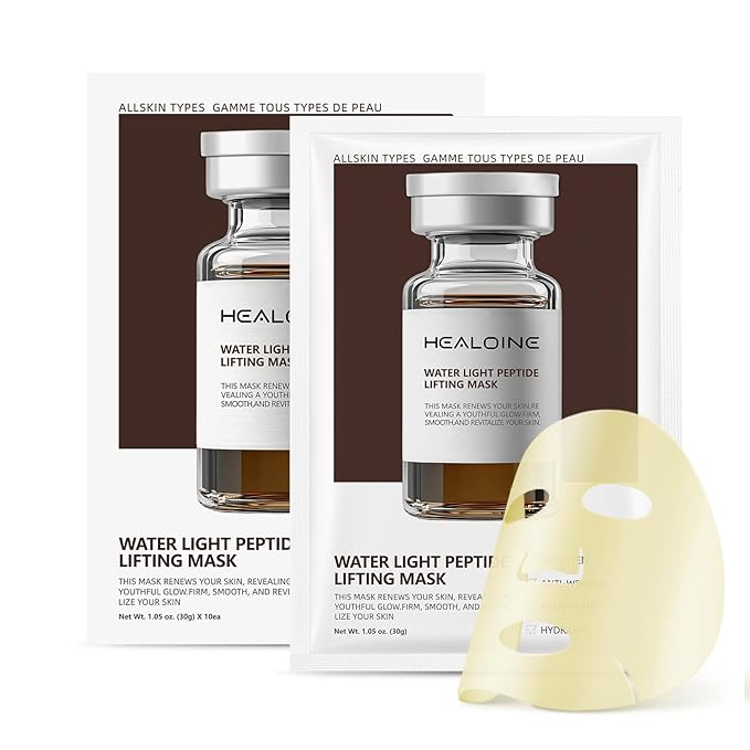 10 Packs Premium Bio-Collagen Real Deep Face Mask, Even Skin Tone, Pore Minimizing, Elasticity Firming Moisturizing Facial Mask Korean Skin Care 30g*10ea