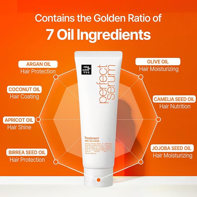 Mise En Scene Perfect Serum Treatment | 𝗞𝗼𝗿𝗲𝗮𝗻 𝗛𝗮𝗶𝗿 𝗠𝗮𝘀𝗸 for Hair Coating Effect, Treatment at Home Care, Wash off Nutritient conditioner, 11.15 Fl. Oz.(330ml)