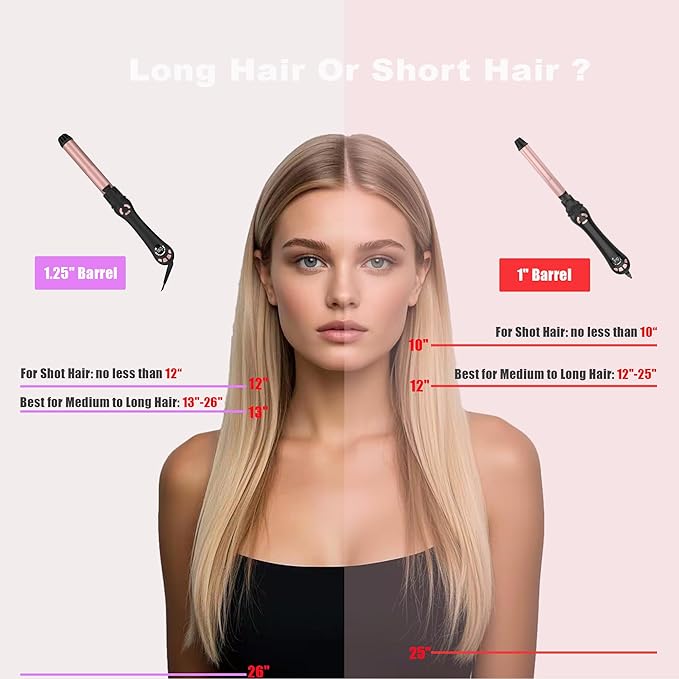 New Version Lanvier Rotating Curling Iron 1 Inch Automatic Curling Wand for Waves; Tourmaline Ceramic Self Curler with 2 Rotating Speed, 11 Adjustable Temperature & Dual Voltage for Worldwide Use