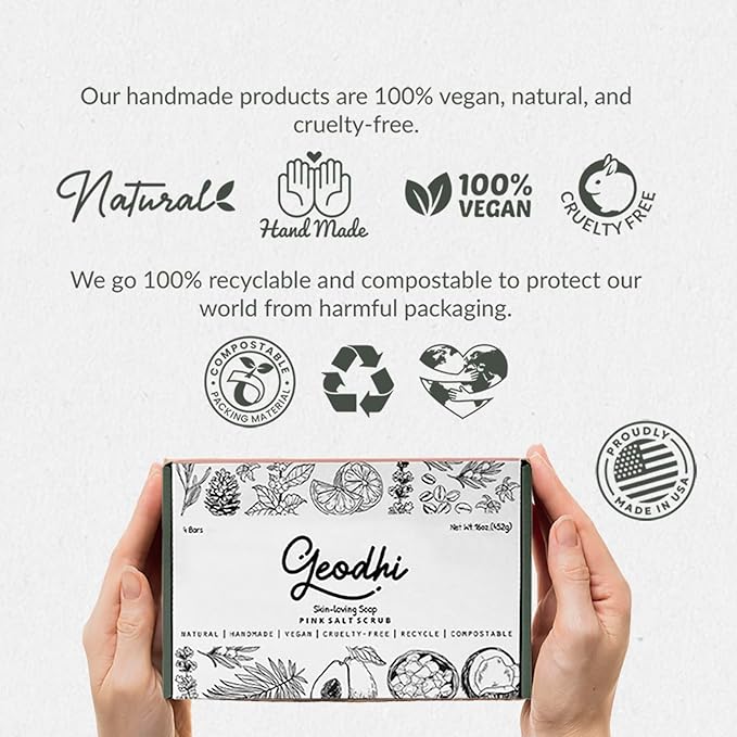 Handmade Vegan Cold Process Soap with Premium Essential Oils, Great for Acne, and Dry Skin - Set of 4 Both Women and Men Soap Bar-. (Avocado-Rosemary)