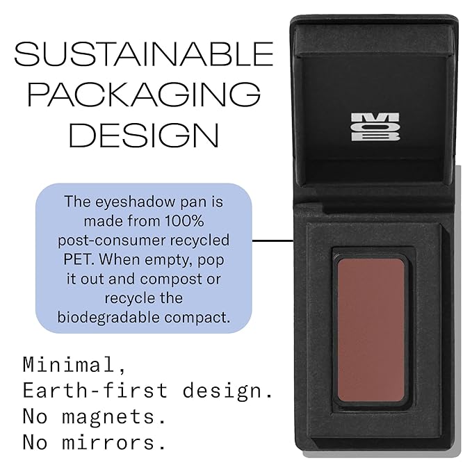 MOB Beauty Cream Clay Eyeshadow M158 – Cocoa | Skincare-Infused, Vegan, Cruelty-Free, Blendable Cream-to-Velvet Finish, Buildable Pigment, Clean Eyeshadow in Sustainable, Biodegradable Compact