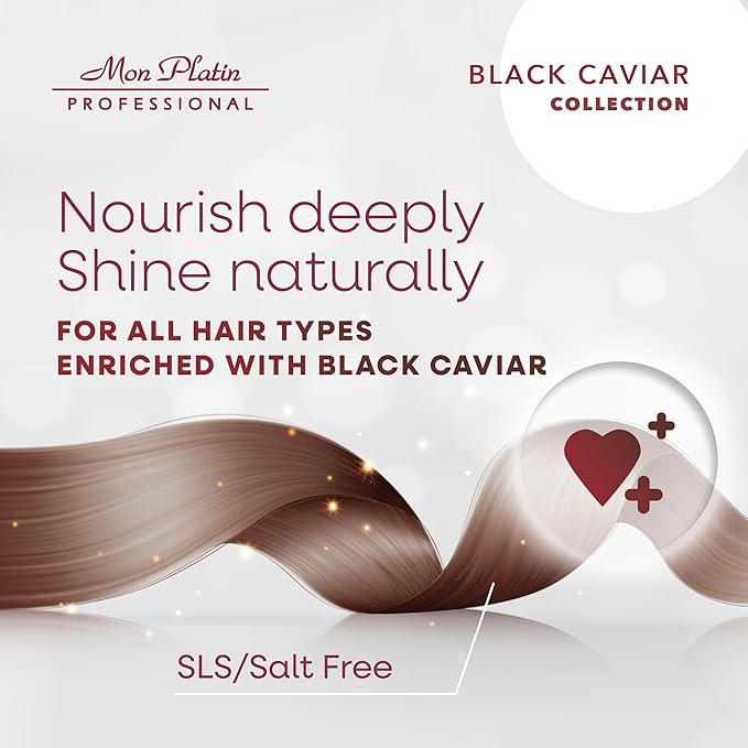 Mon Platin Hair Mask & Dream Hair Spray Bundle, Moisturizing Shampoo – Deep Conditioning Mask Formula for Dry and Damaged Hair, Heat Protection (Black Caviar Total Reviving Hair Conditioner)