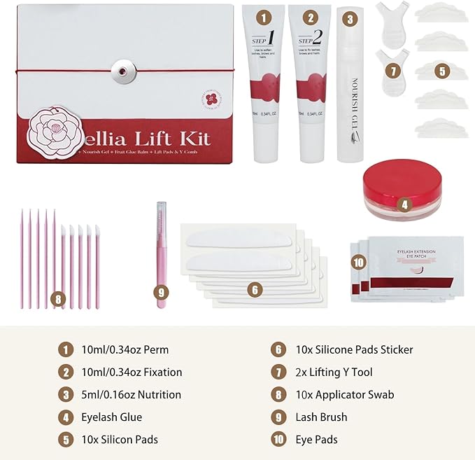 Upgraded Lash Lift Kit Professional - Eyebrow Lamination & Eyelash Perm Kit with High Adhesion Glue and Long-Lasting Curling Set, Gentle Formula for Sensitive Eyes
