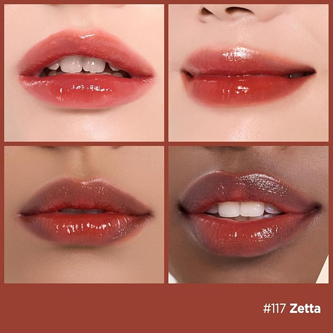 Laka Fruity Glam Lip Tint Mini, Glowing Lip Stain with Wide Color Spectrum, Hydrating & Lightweight Texture, Long-Lasting Bold Stain, Non-Sticky, Vegan, K-Beauty (117 Zetta)