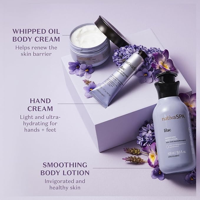 Nativa SPA by O Boticário, Lilac Whipped Oil Body Cream with Quinoa & BioRetinol, Luxurious, Hydrating Cream-to-Oil Formula, Nourishment for Silky Skin, 6.1 Ounce (175g)