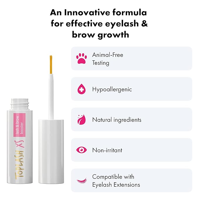 Eyelash Growth Serum - Innovative Formula for Longer, Thicker, Fuller Brows & Lashes - Natural, Cruelty-Free & Hypoallergenic - 0,05 Fl Oz(1,5 ml)