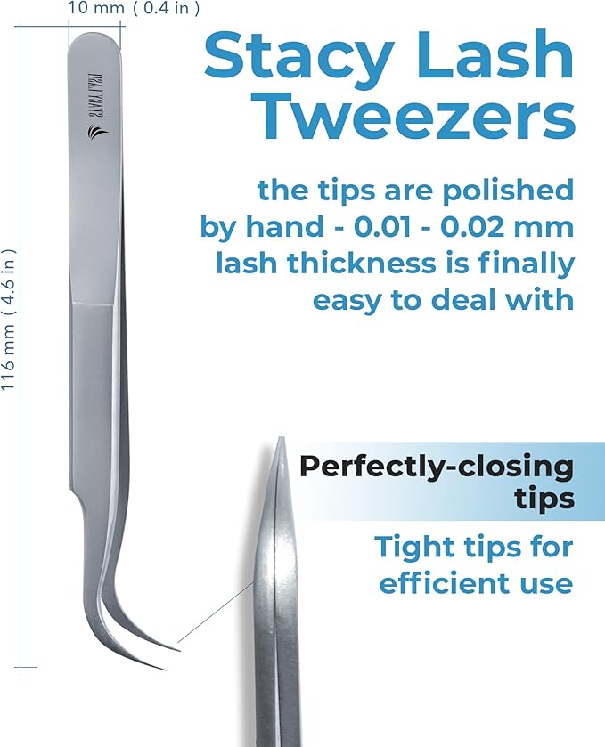 Stacy Lash STL-8 Curved Eyelash Extension Tweezers/Eyelashes Separator Tool/Supplies for Isolation Individual False Lashes, Volume & Classic Extensions/Precision Tools/Beauty Accessories