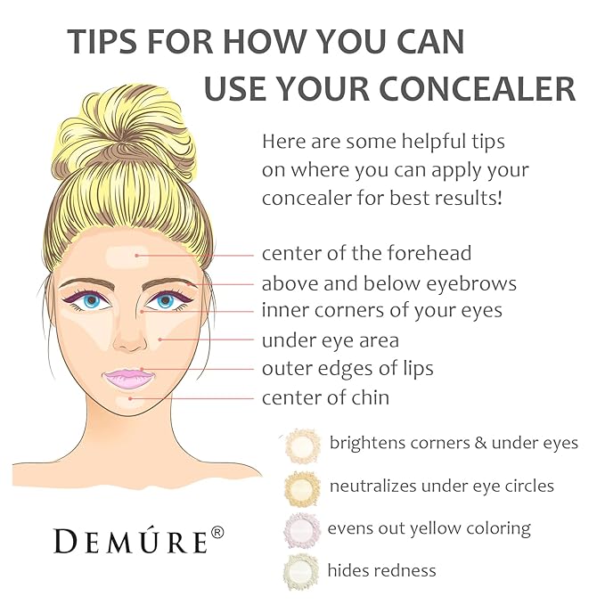 Demure Mineral Makeup | Concealer for Dark Circles | Under Eye Brightening Treatment | Pure Crushed Mineral Formula | Lightweight Loose Powder Coverage