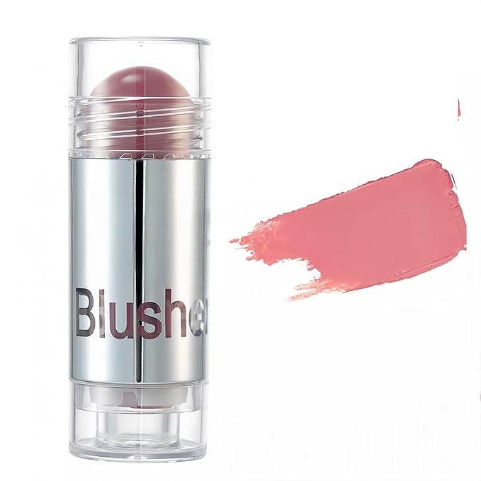 8 Color Multi-use Face Cream Blush Stick for Cheeks, Hydrating Long Lasting Makeup Blush Highlighter Stick for Cheeks Eyes Lips for Women(04)