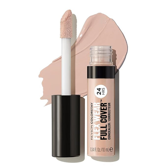 Revlon ColorStay Flex Wear, Full Cover Non-Creasing Concealer, Infused with Hyaluronic Acid & Vitamin E, Flexible Longwear, 010 Vanilla, 0.34 Fl Oz