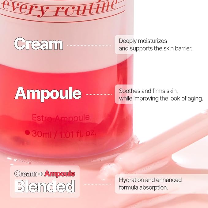 Estro Ampoule – Vegan Collagen Water & 13 Hyaluronic Acids Serum with Pomegranate and Soy Extracts for Hydration, Radiant Glow & Firm Skin 30 ml, 1.01 fl oz