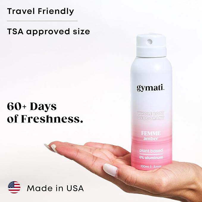 Gymati Natural Deodorant Body Spray Aluminum Free - Women - Pack of 2