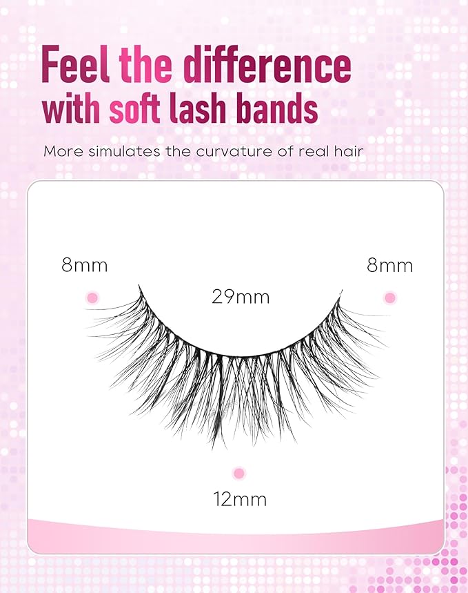 Frihappy Natural False Eyelashes Cat Eye Lashes Natural Eyelashes Wispy Lashes Fake Eyelashes Natural Look False Lashes Mink Lashes FRH-243