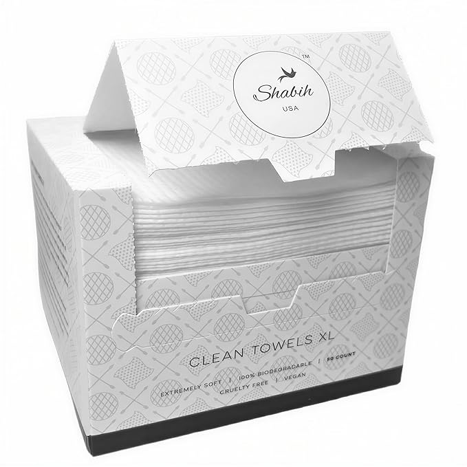 Clean Skin Towel | Disposable Face Towel | Dry Wipes, Makeup Remover | Ultra Soft, Gentle & Safe for All Skin Types | Single-Use, Spa-Grade, Pair with Cleansing | 50 count/Box (75-80 GSM).