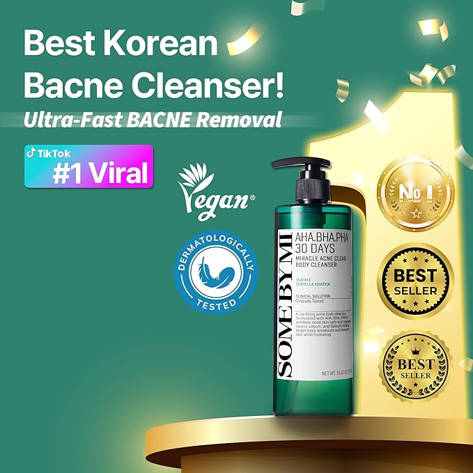 SOME BY MI AHA BHA PHA 30 Days Miracle Acne Clear Body Cleanser – Pack of 2 – Daily Exfoliating Tea Tree & Salicylic Acid Acne Body Wash – Deep Cleanses Sebum, Oil & Impurities – Korean Skin Care