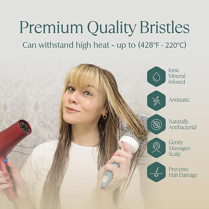 Small Round Brush for Precise Styling and Manageable Blowouts (0.75 inch) - Salon-Quality Tool for Wet or Dry Hair (Not Electrical)