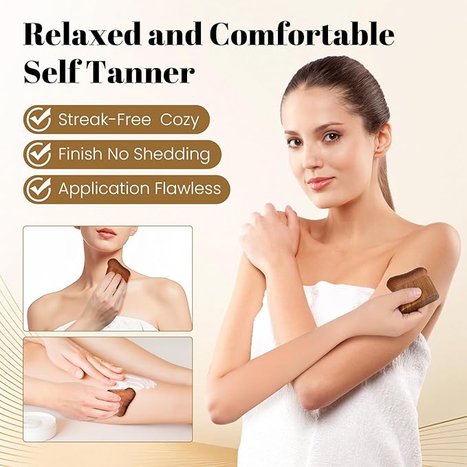 Self Tanner Brush,Large Self Tanning for Self Tan,Kabuki body brush for self tanner,Body Makeup Brush for Leg Makeup,Bronzer Shimmer Glow Blend Brush,Sunless Tanner Makeup Body Brushes (Brown)